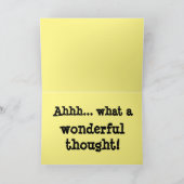 Romantic Card "Thinking of You" Cartoon MustachCat Karte (Innenseite)