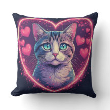 Romantic Cat Lover Gift | Aesthetic Neon Animal