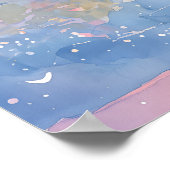 Romantic Cats in Paris Sunset – Watercolor Style Poster (Ecke)