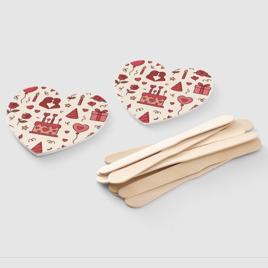 Romantic Celebration Doodle Pattern Fächer (Non-assembled)