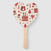 Romantic Celebration Doodle Pattern Fächer (Vorderseite)