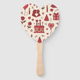 Romantic Celebration Doodle Pattern Fächer