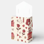 Romantic Celebration Doodle Pattern Geschenkschachtel (Geöffnet)