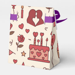 Romantic Celebration Doodle Pattern Geschenkschachtel