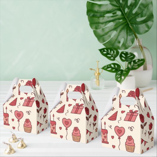 Romantic Celebration Doodle Pattern Geschenkschachtel (Zahlreiche)