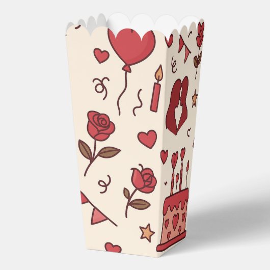 Romantic Celebration Doodle Pattern Geschenkschachtel (Rückseite)