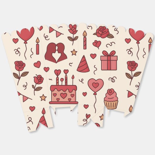 Romantic Celebration Doodle Pattern Geschenkschachtel (Ungeklappt)