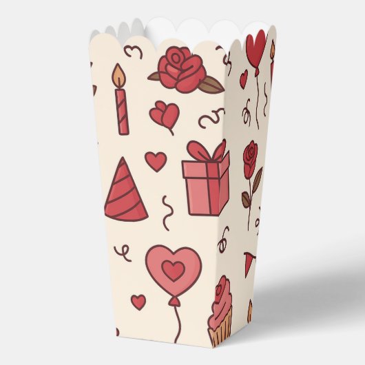 Romantic Celebration Doodle Pattern Geschenkschachtel (Vorderseite)