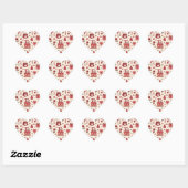 Romantic Celebration Doodle Pattern Herz-Aufkleber (Blatt)
