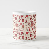Romantic Celebration Doodle Pattern  Jumbo-Tasse (Vorderseite)