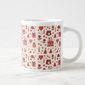 Romantic Celebration Doodle Pattern Jumbo-Tasse (Rechts)