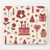 Romantic Celebration Doodle Pattern Mousepad (Vorne)