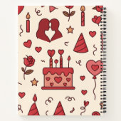 Romantic Celebration Doodle Pattern Notizblock (Rückseite)