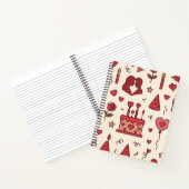 Romantic Celebration Doodle Pattern Notizblock (Innenseite)