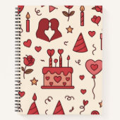 Romantic Celebration Doodle Pattern Notizblock (Vorderseite)