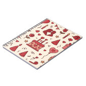 Romantic Celebration Doodle Pattern Notizblock (Linke Seite)