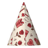 Romantic Celebration Doodle Pattern Partyhütchen (Rückseite)