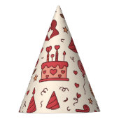 Romantic Celebration Doodle Pattern Partyhütchen (Vorderseite)