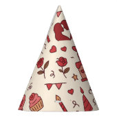 Romantic Celebration Doodle Pattern Partyhütchen (Links)