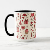 Romantic Celebration Doodle Pattern Tasse (Links)