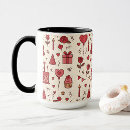 Romantic Celebration Doodle Pattern Tasse