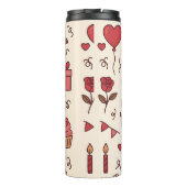 Romantic Celebration Doodle Pattern Thermosbecher (Rückseite)