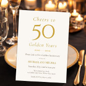 Romantic Cheers to 50 Years Gold Einladung