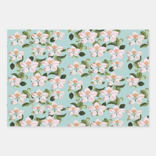 Romantic cherry blossom garden geschenkpapier set (Vorderseite 3)