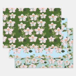 Romantic cherry blossom garden geschenkpapier set