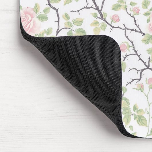 Romantic Chic Blush Pink Flowers Mousepad (Ecke)