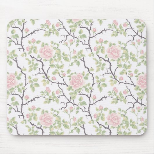 Romantic Chic Blush Pink Flowers Mousepad (Vorne)