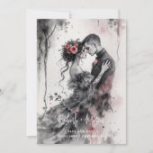 Romantic Chic Charming Gothic Couple Wedding Save The Date (Vorderseite)