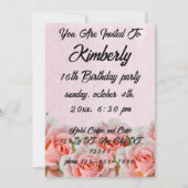 Romantic chic floral foliage elegance  einladung (Rückseite)