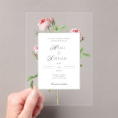 Romantic Chic French Rose Botanical Wedding Acryleinladungen (Insitu (Handheld))