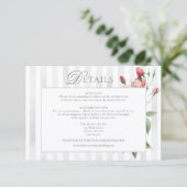Romantic Chic French Rose Botanical Wedding Begleitkarte (Stehend Vorderseite)