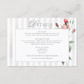 Romantic Chic French Rose Botanical Wedding Begleitkarte (Vorderseite)