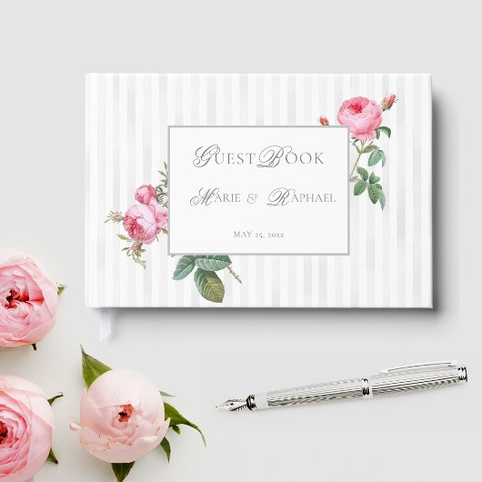 Romantic Chic French Rose Botanical Wedding Gästebuch