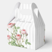 Romantic Chic French Rose Botanical Wedding Geschenkschachtel (Rückseite)