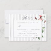 Romantic Chic French Rose Botanical Wedding RSVP Karte (Vorderseite)