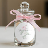 Romantic Chic French Rose Botanical Wedding Runder Aufkleber