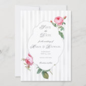 Romantic Chic French Rose Botanical Wedding Save The Date (Vorderseite)