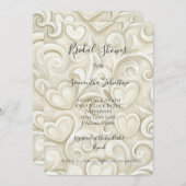 Romantic Chic Heart Swirls Bridal Shower Einladung (Vorne/Hinten)