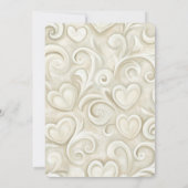 Romantic Chic Heart Swirls Bridal Shower Einladung (Rückseite)