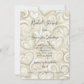 Romantic Chic Heart Swirls Bridal Shower Einladung (Vorderseite)