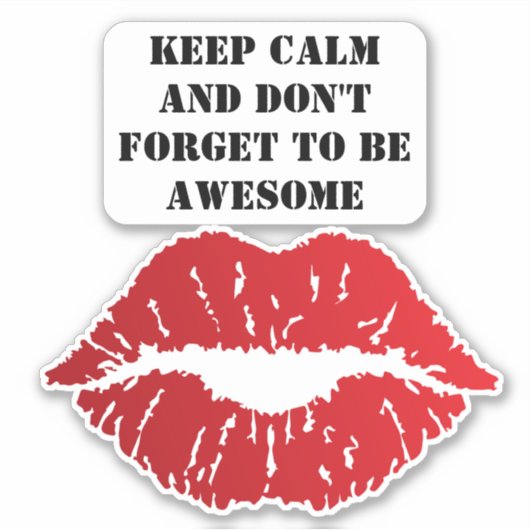 Romantic chic luxe red lips aufkleber (Vorderseite)