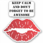 Romantic chic luxe red lips aufkleber (Vorderseite)