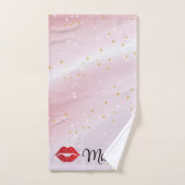 Romantic chic luxe red lips badhandtuch set (Handtuch)