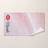 Romantic chic luxe red lips badhandtuch set (Handtuch)