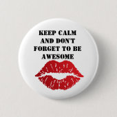 Romantic chic luxe red lips button (Vorderseite)