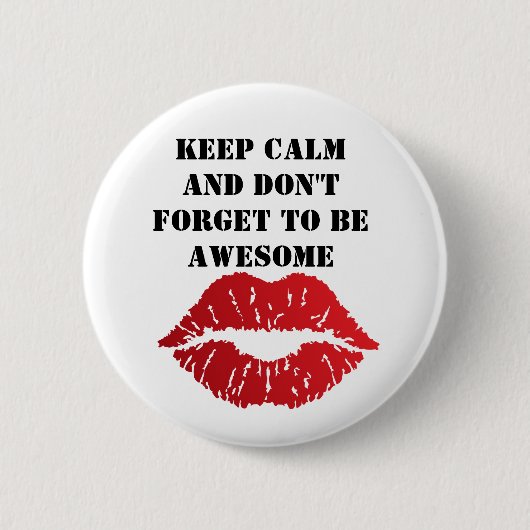 Romantic chic luxe red lips button (Vorderseite)